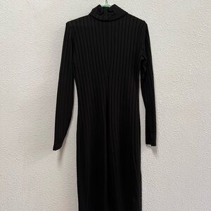 H&M Black Long Sleeve Mock Neck Bodycon Dress